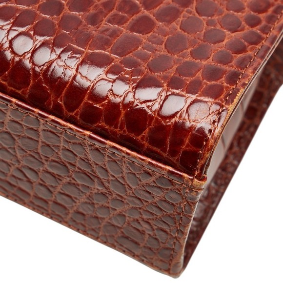 Saint Laurent Crocodile Patchwork Handbag Brown Leather - Picture 7 of 10